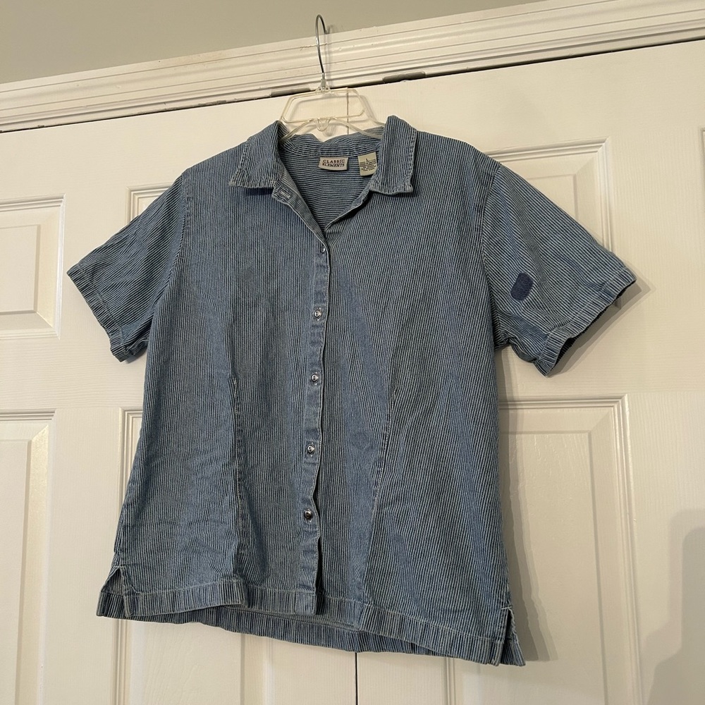 Classic Elements patched striped button up